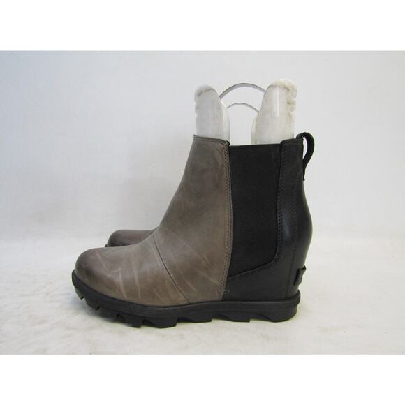 Sorel Womens Size 8.5 Brown Leather Wedge Ankle Fashion Boots Bootie - Picture 1 of 11